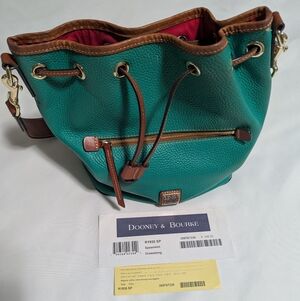Dooney & Bourke Spearmint Pebbled Leather Drawstring Bag